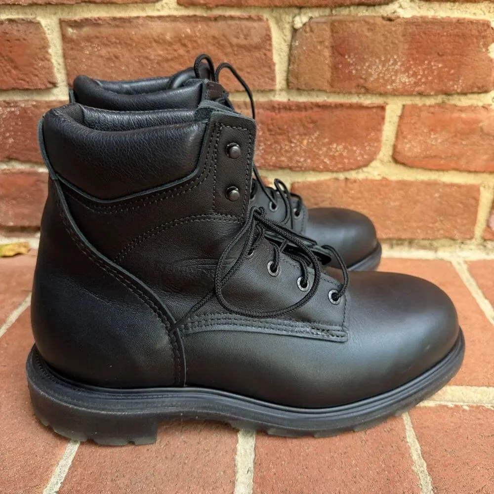 Red Wing SuperSole 2.0 607 Mens Soft Toe Work Boots Black Leather 10 H NEW